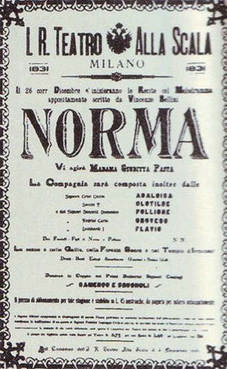 Norma (premiéra 1831, Teatro Alla Scala)