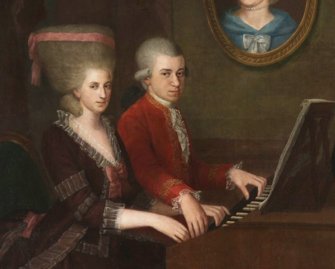 Wolfgang Amadeus Mozart a jeho sestra Anna Maria (Johann Nepomuk della Croce - cca 1780)