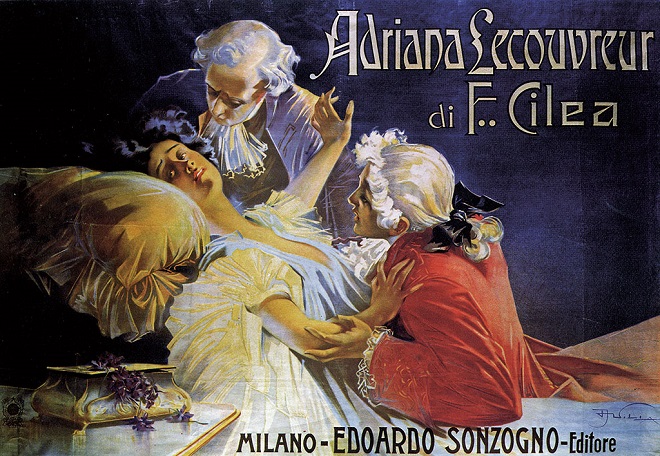 Aleardo Villa - plakát k Cileově Adrianě Lecouvreur