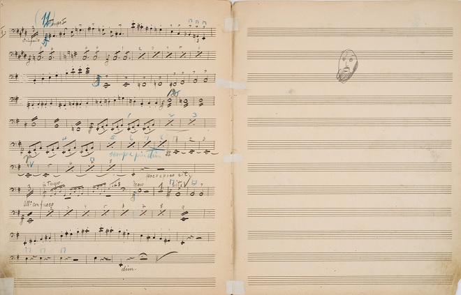 Dvořákova partitura (zdroj New York Philharmonic Leon Levy Digital Archives)