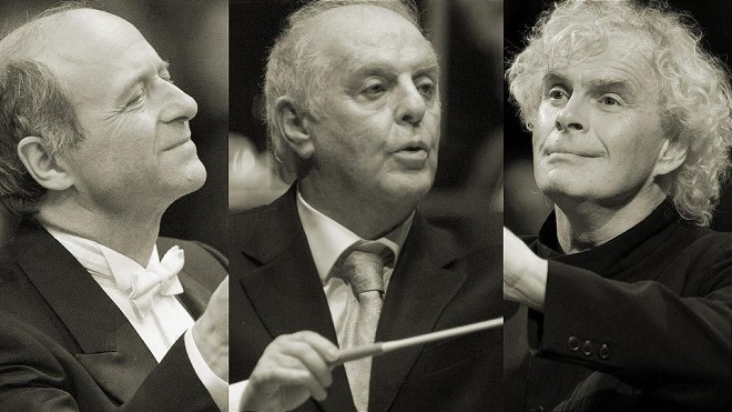 Iván Fischer, Daniel Barenboim, Simon Rattle (foto archiv)