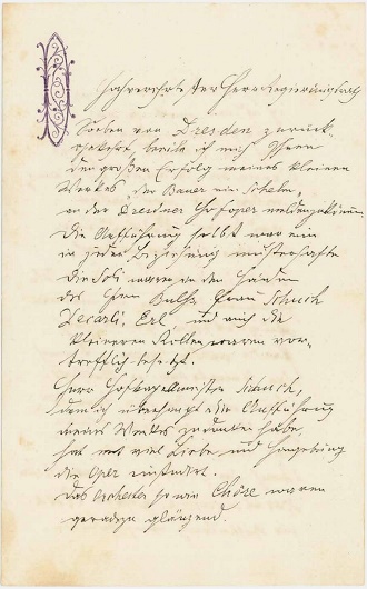 Dopis Antonína Dvořáka Eduardu Hanslickovi (zdroj aukční katalog stargardt.de)