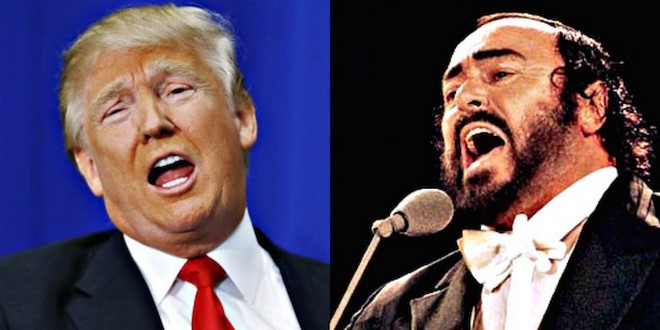 Donald Trump - Luciano Pavarotti (foto archiv)