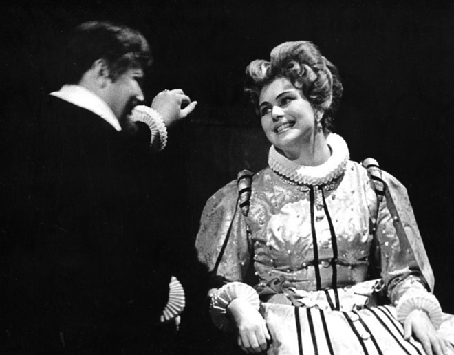 J. Pauer: Zuzana Vojířová - Karel Křemeňák (Petr Vok), Marcela Machotková (Zuzana Vojířová) - DJKT Plzeň 1965 (foto © Věra Caltová)