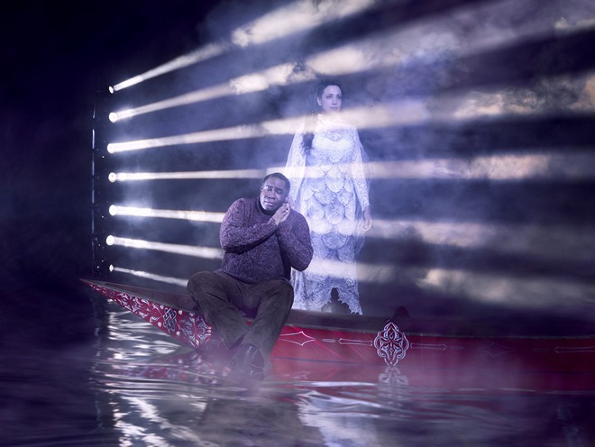 Kaija Saariaho: L'Amour de Loin - Susanna Phillips (Clémence), Eric Owens (Jaufré Rude) (foto Kristian Schuller)