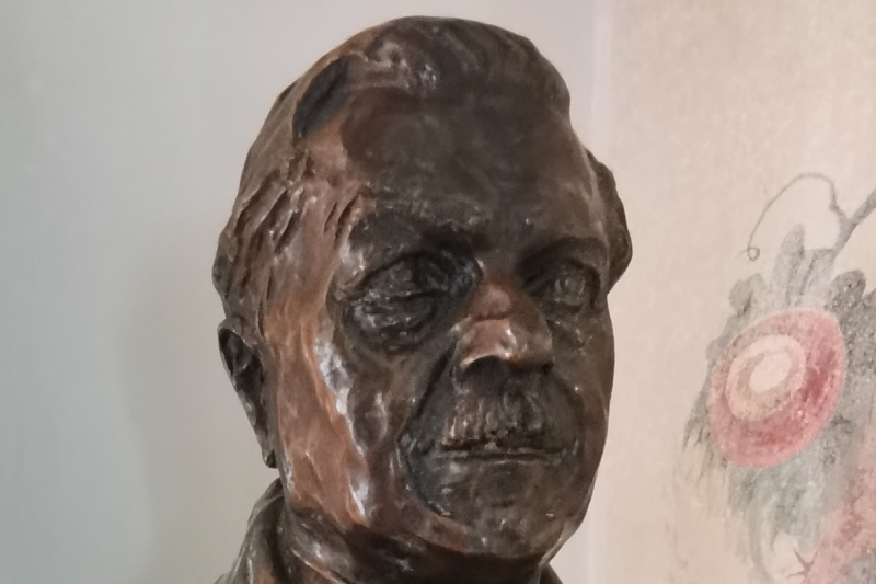 Busta Mikuláše Schneidera-Trnavského v expozici v Domě hudby (foto Martin Broniš)