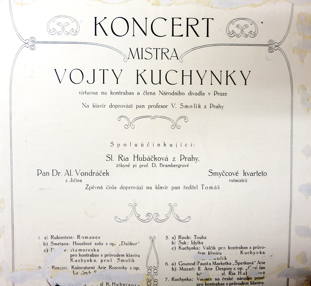 Vojtěch Kuchynka, koncert (soukromá sbírka Pavla Pospíšila)