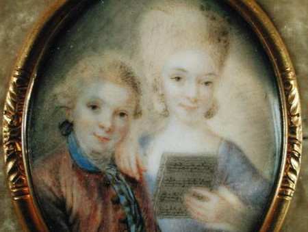 Wolfgang Amadeus Mozart a Maria Anna Mozart pravděpodobě kolem roku 1765 (autor Eusebius Johann Alphen / Creative Commons / Public Domain)
