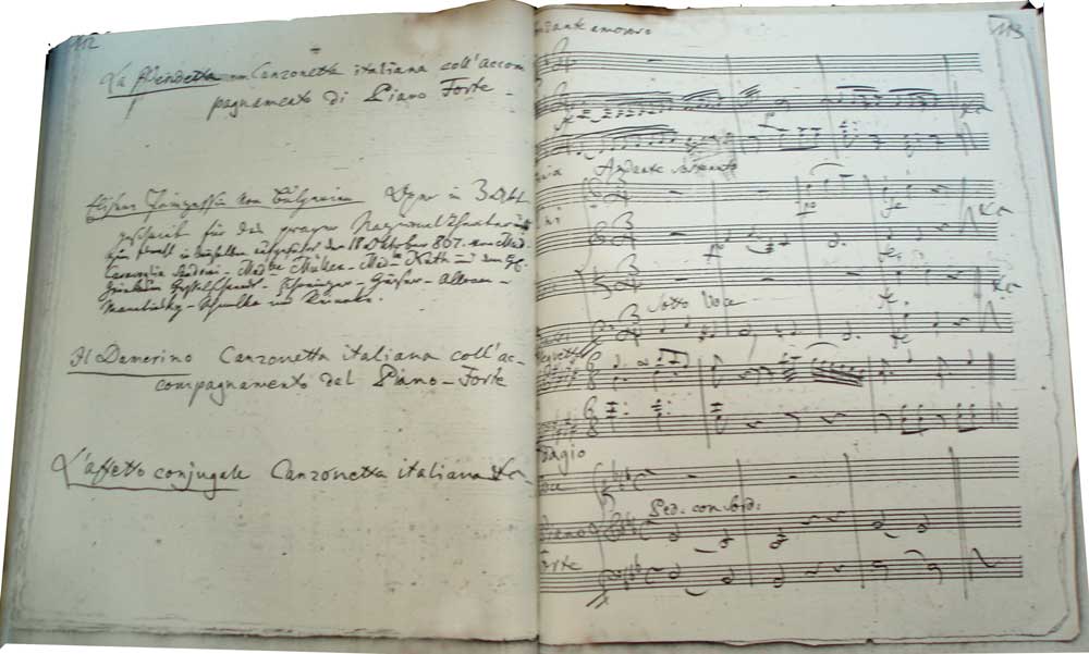 Titulní strana tištěného vydání partů Sinfonie Es dur ve vydavatelství J. André v Offenbachu z roku 1808 (zdroj Alena Hönigová)