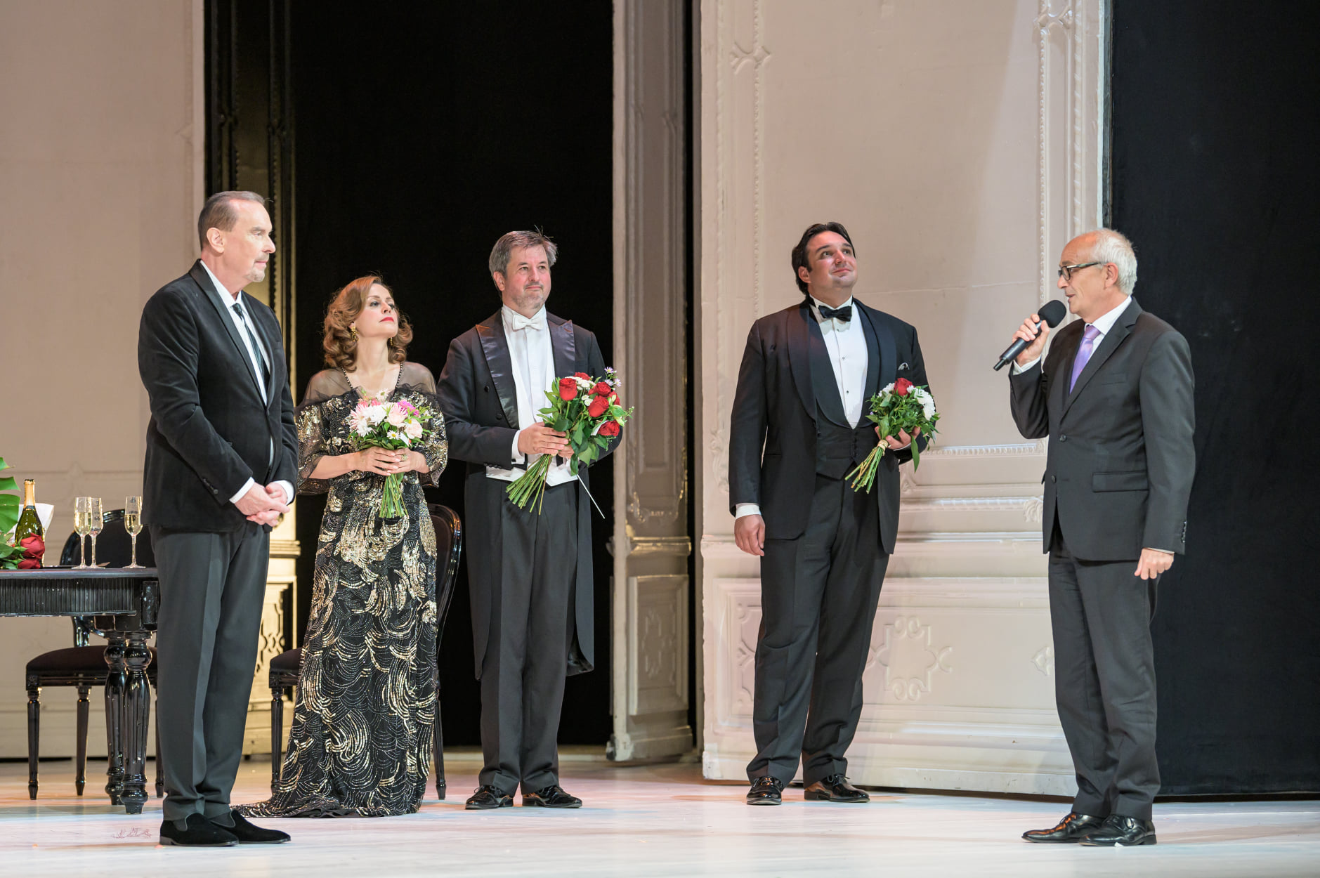 Štefan Margita, Elena Zhidková, Jiří Štrunc, Adam Plachetka, Jan Burian - Galakoncert Štefan Margita 65, Státní opera 2021 (foto Serghei Gherciu)