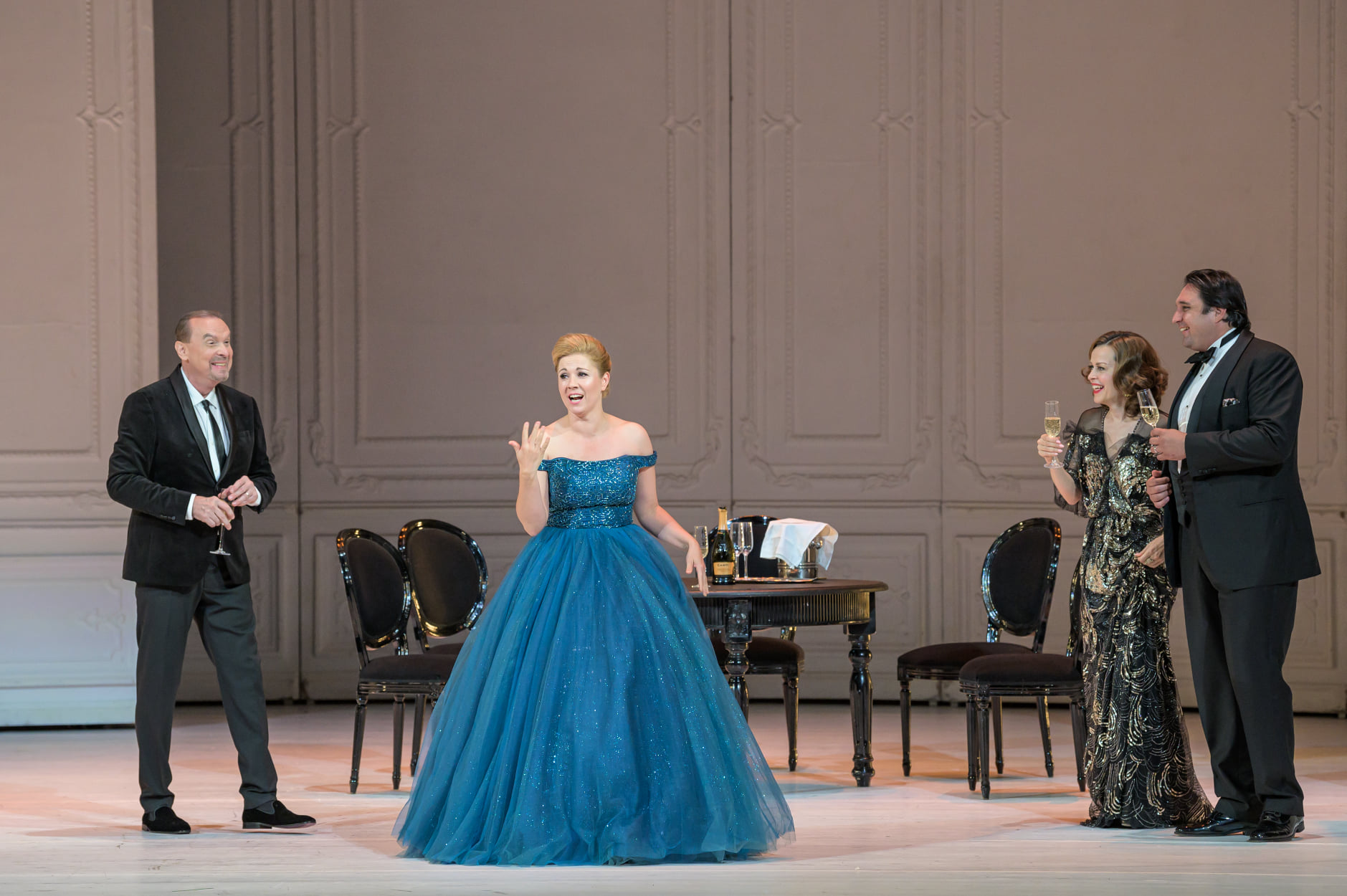 Štefan Margita, Kateřina Kněžíková, Elena Zhidková, Adam Plachetka - Galakoncert Štefan Margita 65, Státní opera 2021 (foto Serghei Gherciu)