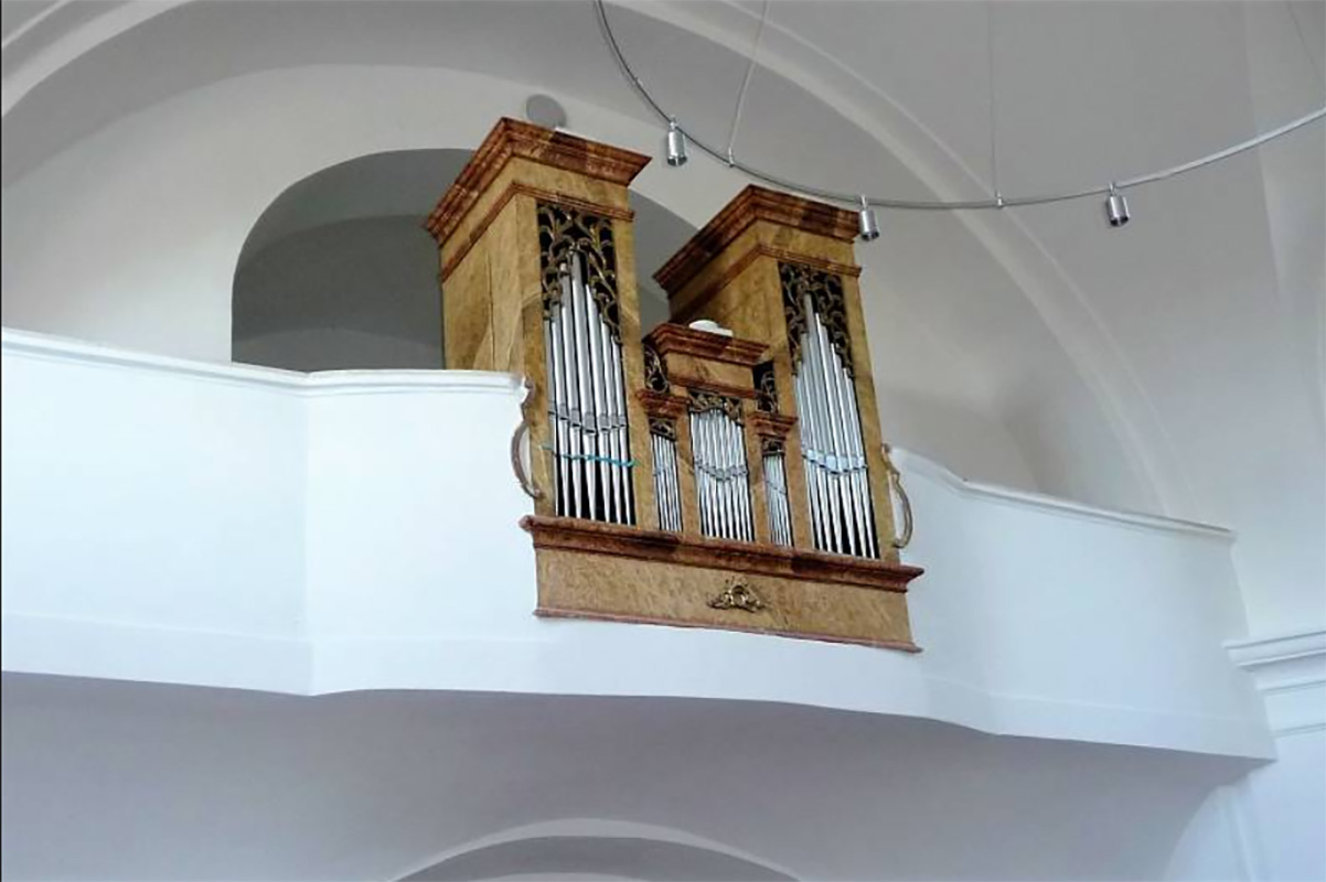 Varhany v kostele Nanebevzetí Panny Marie v Mařaticích (zdroj Uherské Hradiště)