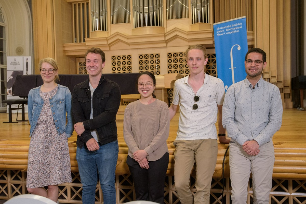 Anna Sysová, Lilian Lefebvre, Yung-Yuan Chiang, Jonas Lyskjær Frolund, Andrea Fallico (zdroj Prague Spring International Music Competition) 