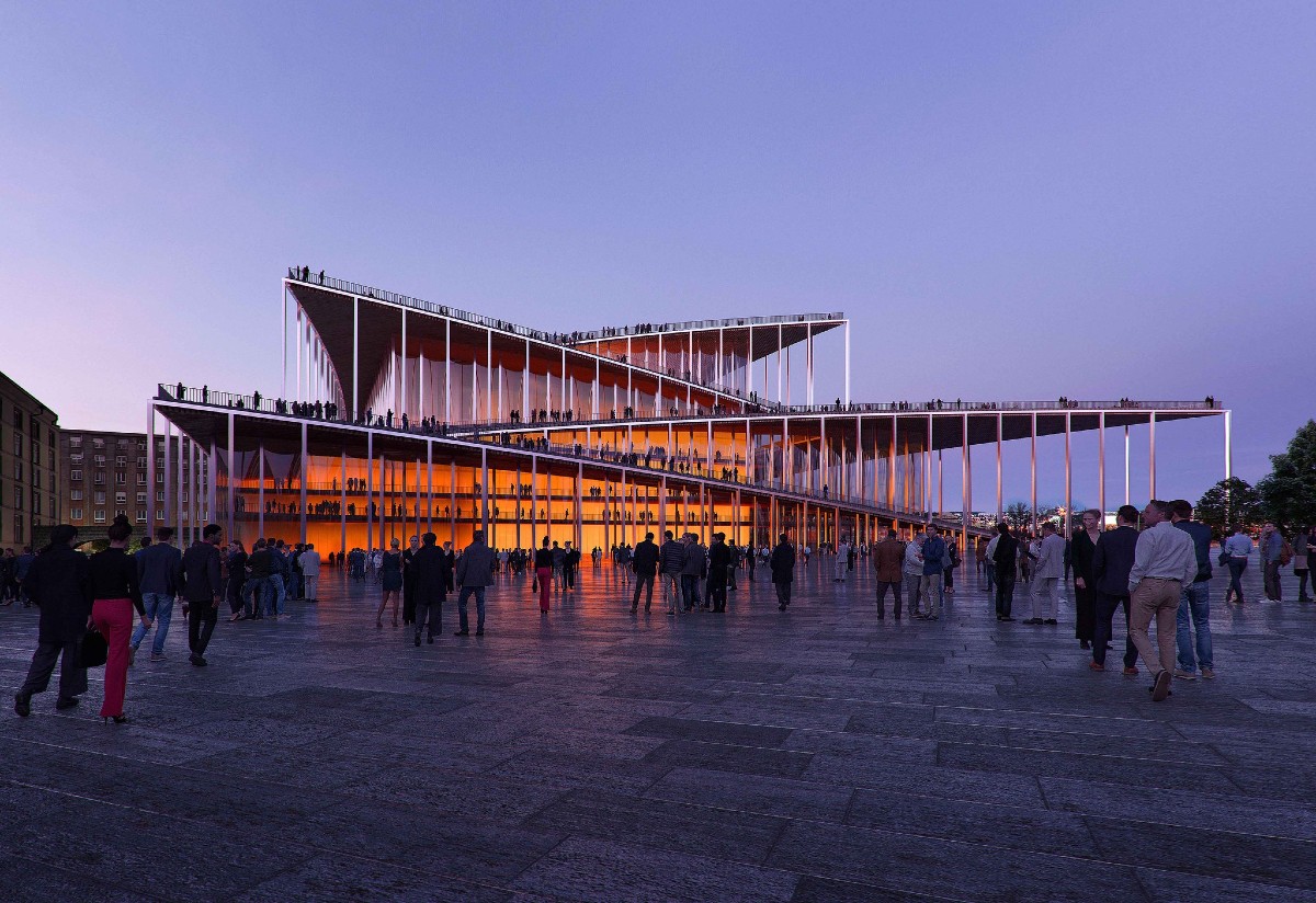 Vítězný návrh soutěže na podobu Vltavské filharmonie (zdroj BIG - Bjarke Ingels Group)