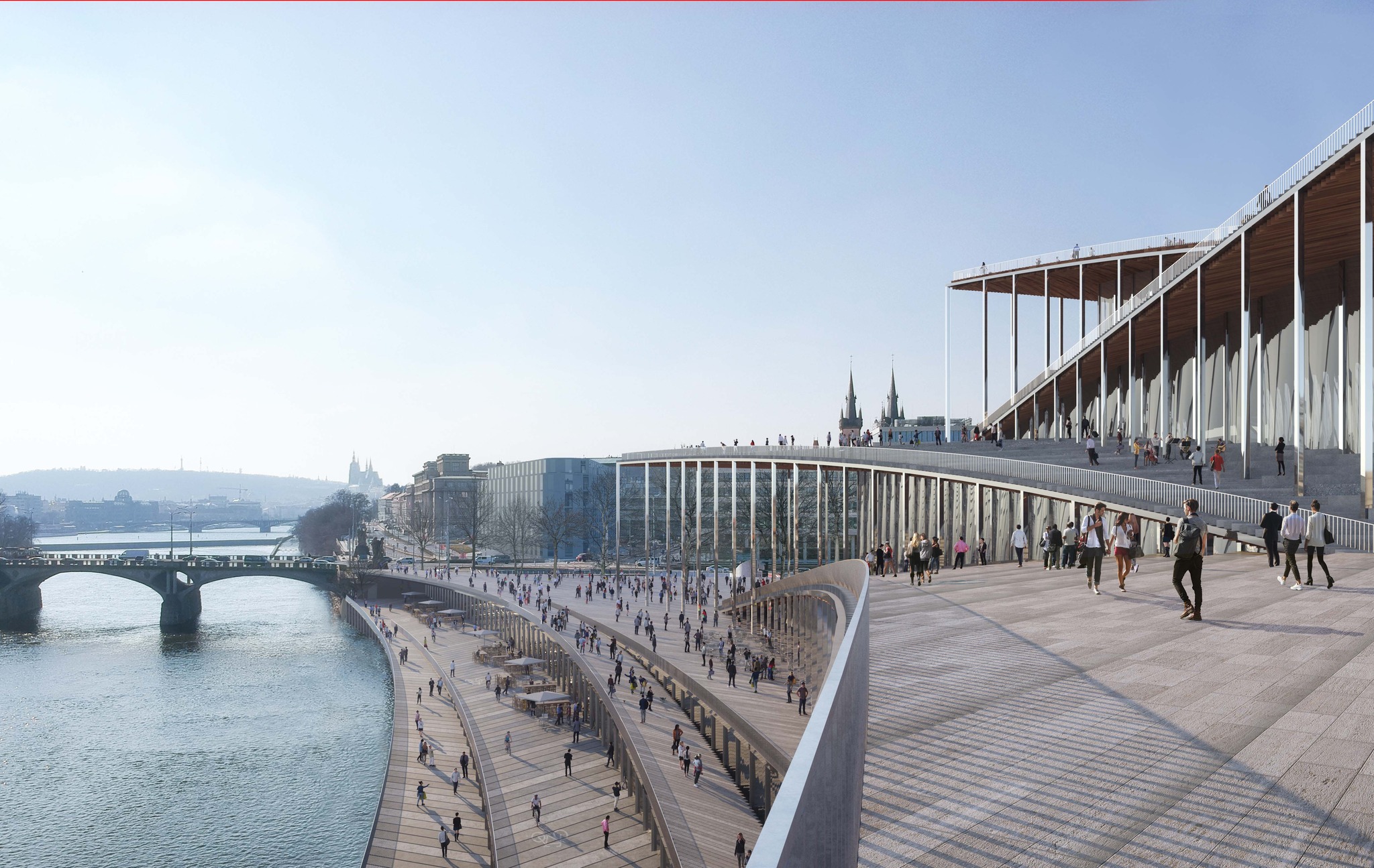 Vítězný návrh soutěže na podobu Vltavské filharmonie (zdroj BIG - Bjarke Ingels Group)