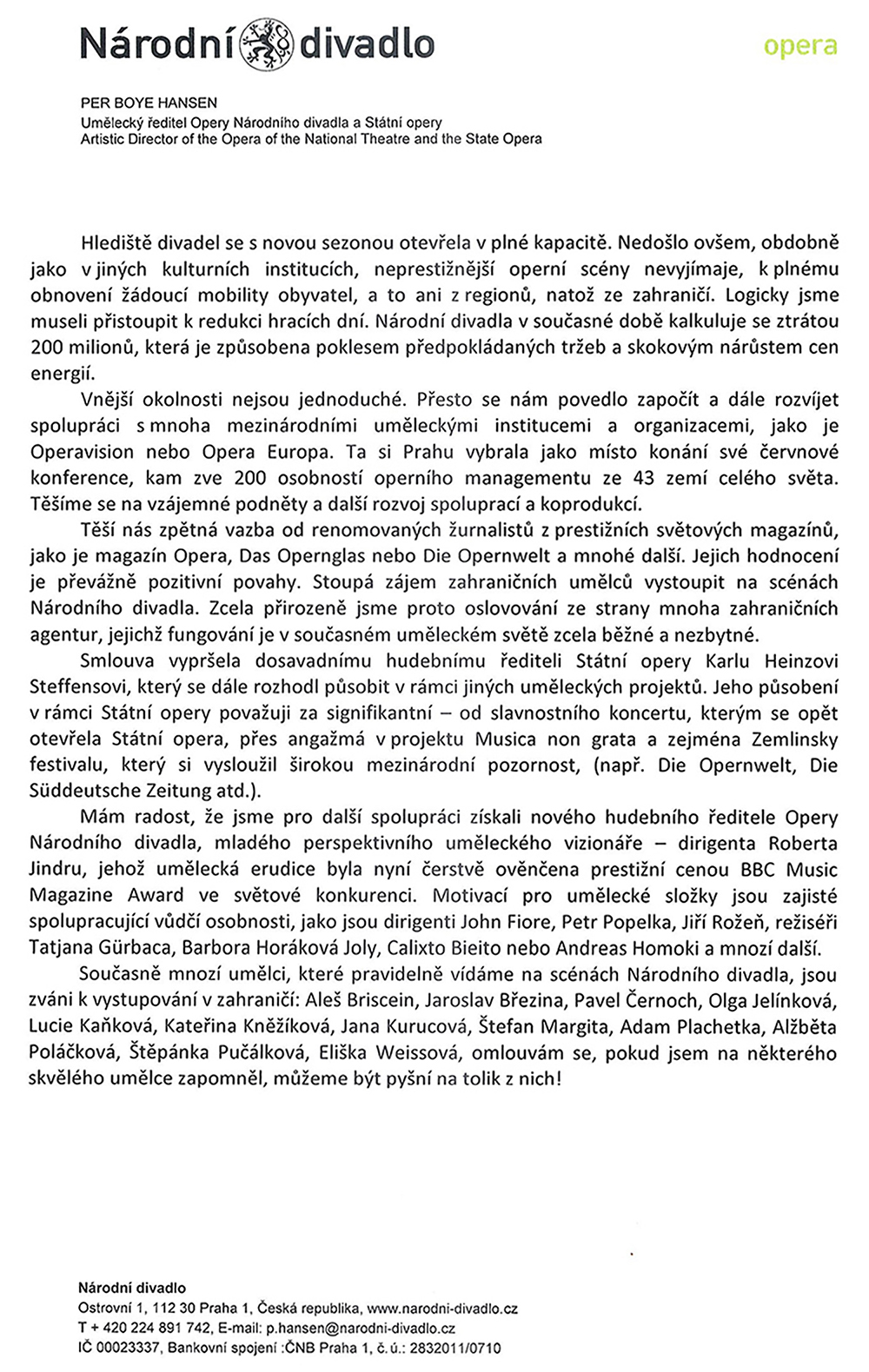 Dopis Pera Boye Hansena z 3. června 2022, strana č. 2 (zdroj Helena Havlíková)