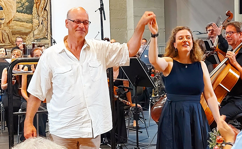 Konstanzer Musikfestival 21. července 2022 – Frédéric Bolli a sopranistka Ania Vegry (foto Jiří Bezděk)
