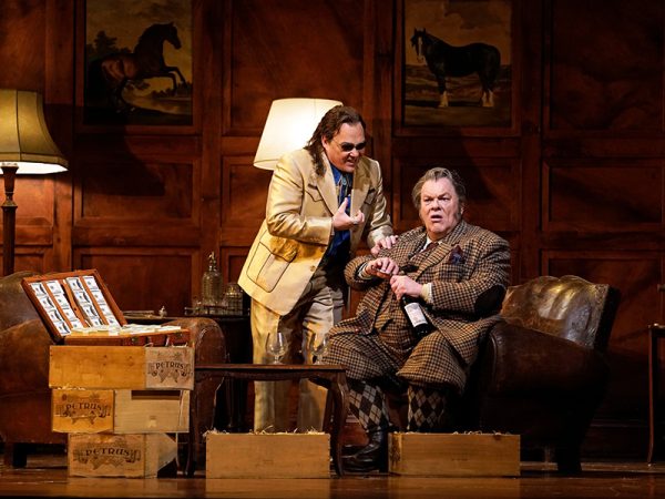 Giuseppe Verdi: Falstaff, 1. dubna 2023, Metropolitní opera v New Yorku – Christopher Maltman a Michael Volle (foto Karen Almond)