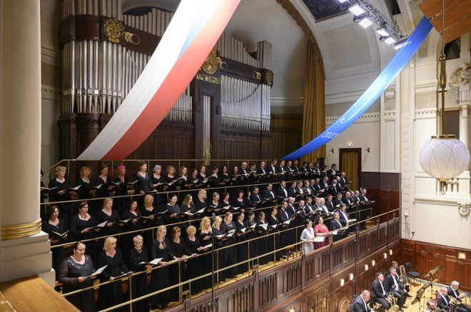 Pražské jaro: Beethovenova Devátá, 1. června 2023 – Simona Šaturová, Lucie Hilscherová, Steve Davislim, Jan Martiník a Pražský filharmonický sbor (foto Petra Hajská)