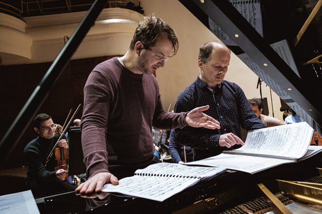 Natáčení CD Ernő Dohnányi: Piano Concertos Nos. 1 & 2 – Státní filharmonie Košice, Ladislav Fančovič a Zbyněk Müller (foto Jaroslav Ľaš)