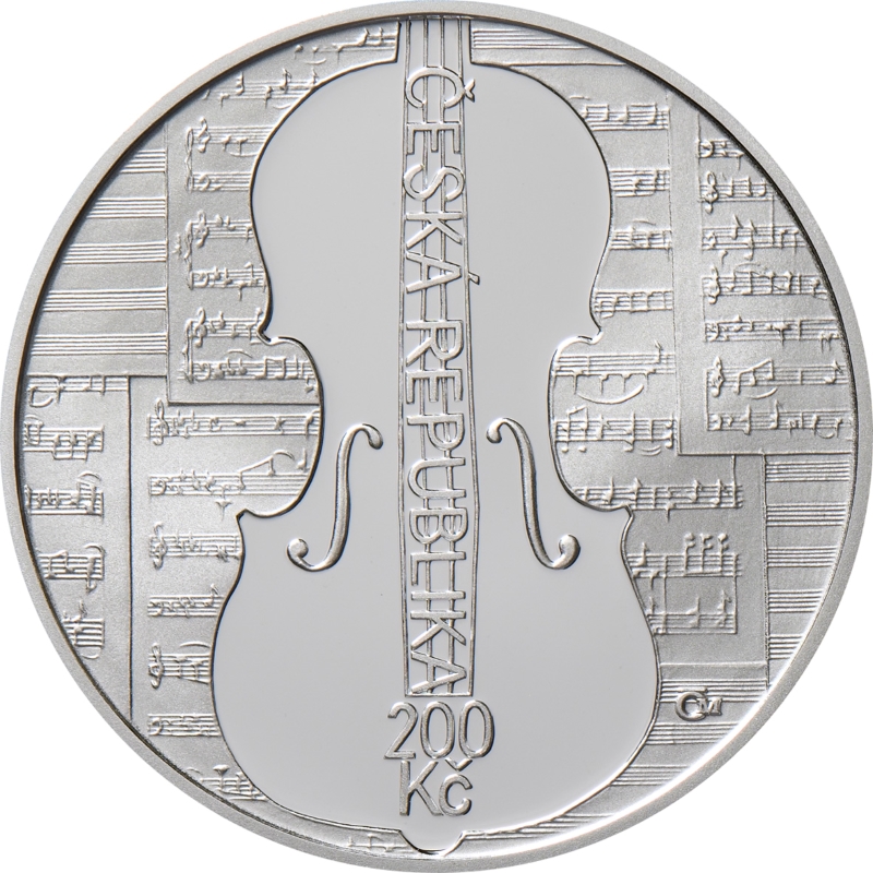 Pamětní mince ke 150. výročí narození Josefa Suka, líc (zdroj Česká národní banka)
