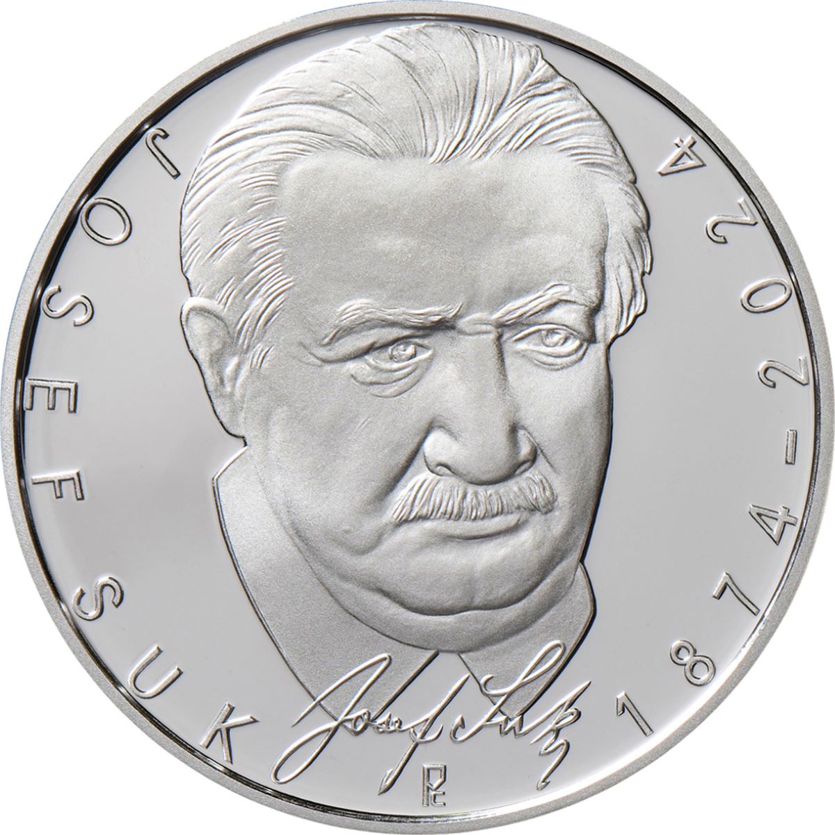 Pamětní mince ke 150. výročí narození Josefa Suka, rub (zdroj Česká národní banka)