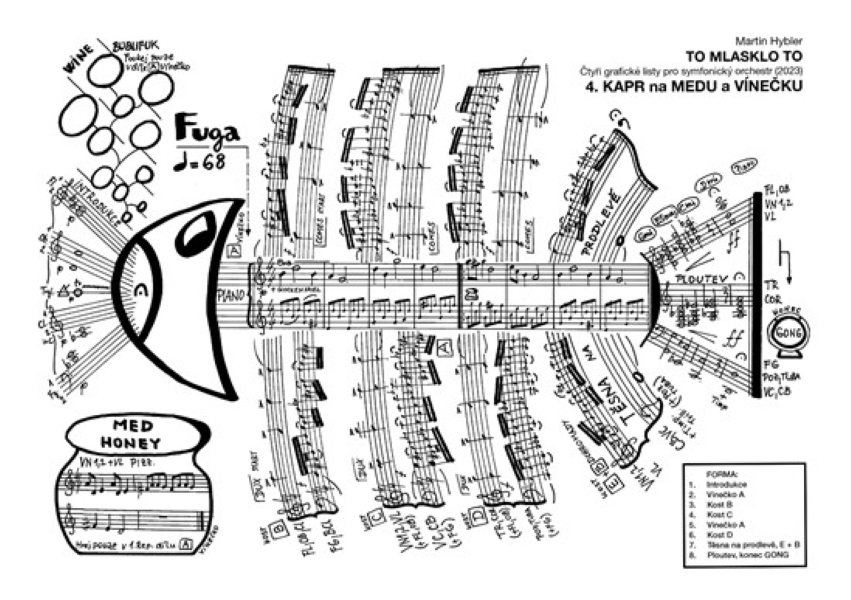 Čtyři grafické listy pro Symfonický orchestr: Kapr na medu a vínečku (zdroj Martin Hybner)