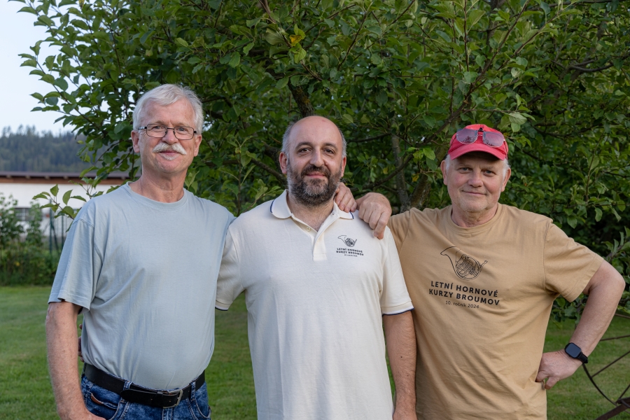 Bohdan Šebestík, Ricardo Matosinhos, Ivan Kučera (zdroj Letní hornové kurzy, foto Libor Dadák)