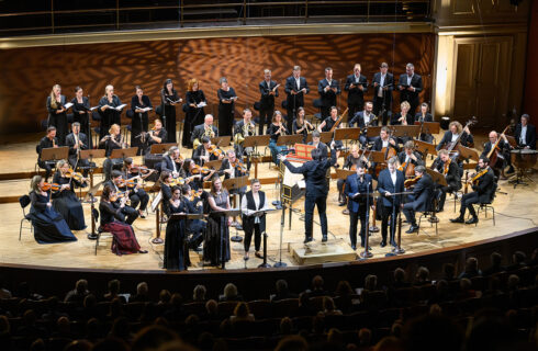 Collegium 1704: Abramo ed Isacco, 15. října 2024, Rudolfinum, Praha – Eleonora Bellocci, Paula Murrihy, Kateryna Kasper, Václav Luks, Michele Angelini a Matthias Winckhler (foto Petra Hajská)