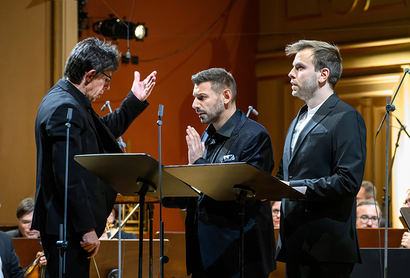 Collegium 1704: Abramo ed Isacco, 15. října 2024, Rudolfinum, Praha – Václav Luks, Michele Angelini a Matthias Winckhler (foto Petra Hajská)