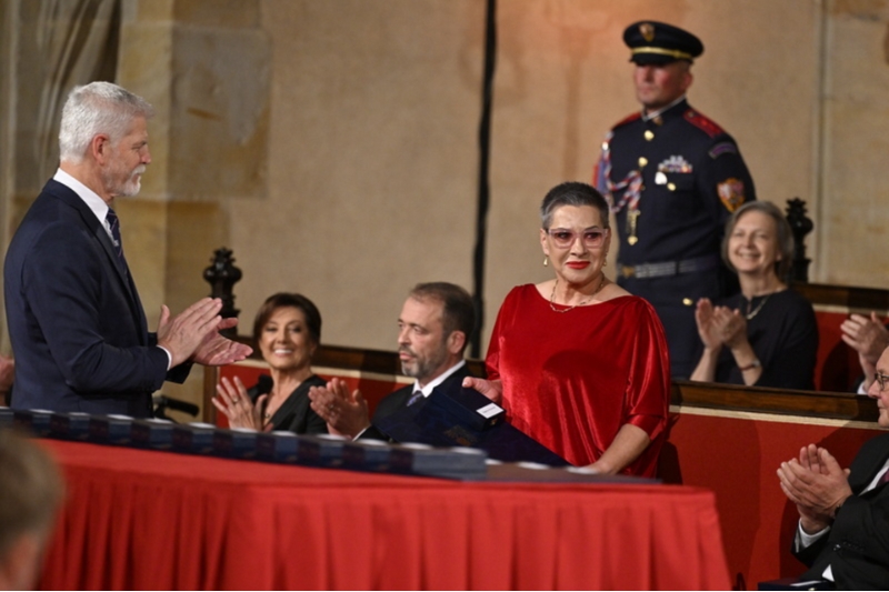 Prezident Petr Pavel a Dagmar Pecková, Slavnostní předávání státního vyznamenání, 28. října 2024, Vladislavský sál, Pražský hrad, Praha (foto: Šulová Kateřina, zdroj: ČTK)