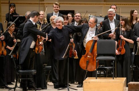 Jan Mráček, Semjon Byčkov, Yo-Yo Ma, Česká filharmonie, Carnegie Hall, New York, Týden české hudby 2024 (zdroj Česká filharmonie)