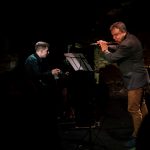Jaroslav Pelikán – Mezi flétnou, kompozicí a operou: Filip Martinka, Jaroslav Pelikán, 13. února 2024, Studio Švandova divadla na Smíchově, Praha (zdroj PKF—Prague Philharmonia, foto Milan Mošna)