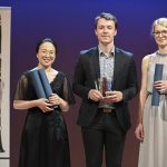 Finálové kolo 73. ročníku Mezinárodní hudební soutěže Pražské jaro, 14. května 2022 – Yung-Yuan Chiang, Lilian Lefebvre, Anna Sysová (foto Ivan Malý)
