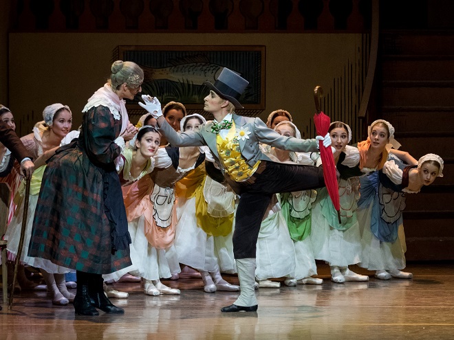 F.Ashton: La Fille mal Gardée - Eno Peci (Vdova Simone), Richard Szabó (Alain) - Wiener Staatsoper 2015 (foto Wiener Staatsoper / Ashley Taylor)