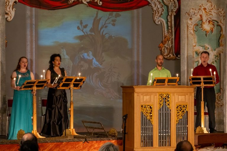 Festival Baroko 2024: Markéta Israel Večeřová, Adriana Žigmundová, Rostislav Baláž, Pavel Maška, 7. června 2024, Vlastivědné muzeum v Olomouci (foto Michal Málek)