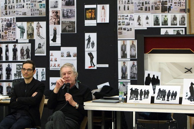 ze zkoušek Srnkova Jižního pólu v Bavorské státní opeře: skladatel Miroslav Srnka a režisér Hans Neuenfels (foto Bavorská státní opera)