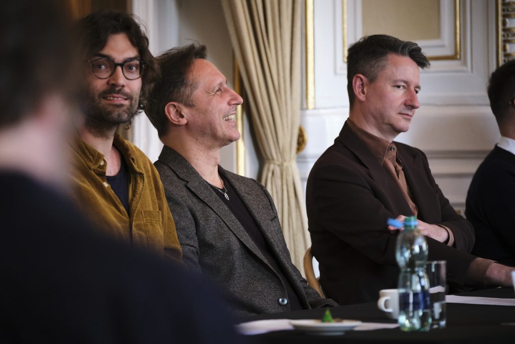 Tisková konference Nd Brno, 3. 9. 2026 – Milan Šotek, Mário Radačovský a Martin Glaser (foto Bára Bachanová)