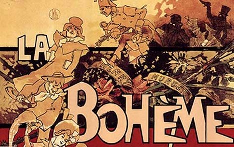 Puccini - La boheme - část premiérového plakátu z roku 1896