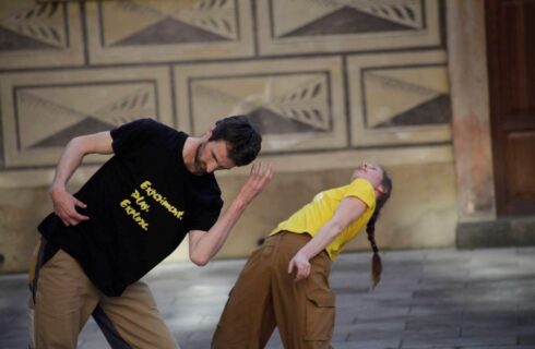 Tanec v galerii – A Fancy (Katarína Brestovanská a Viktor Černický, foto Julie Stehnová)