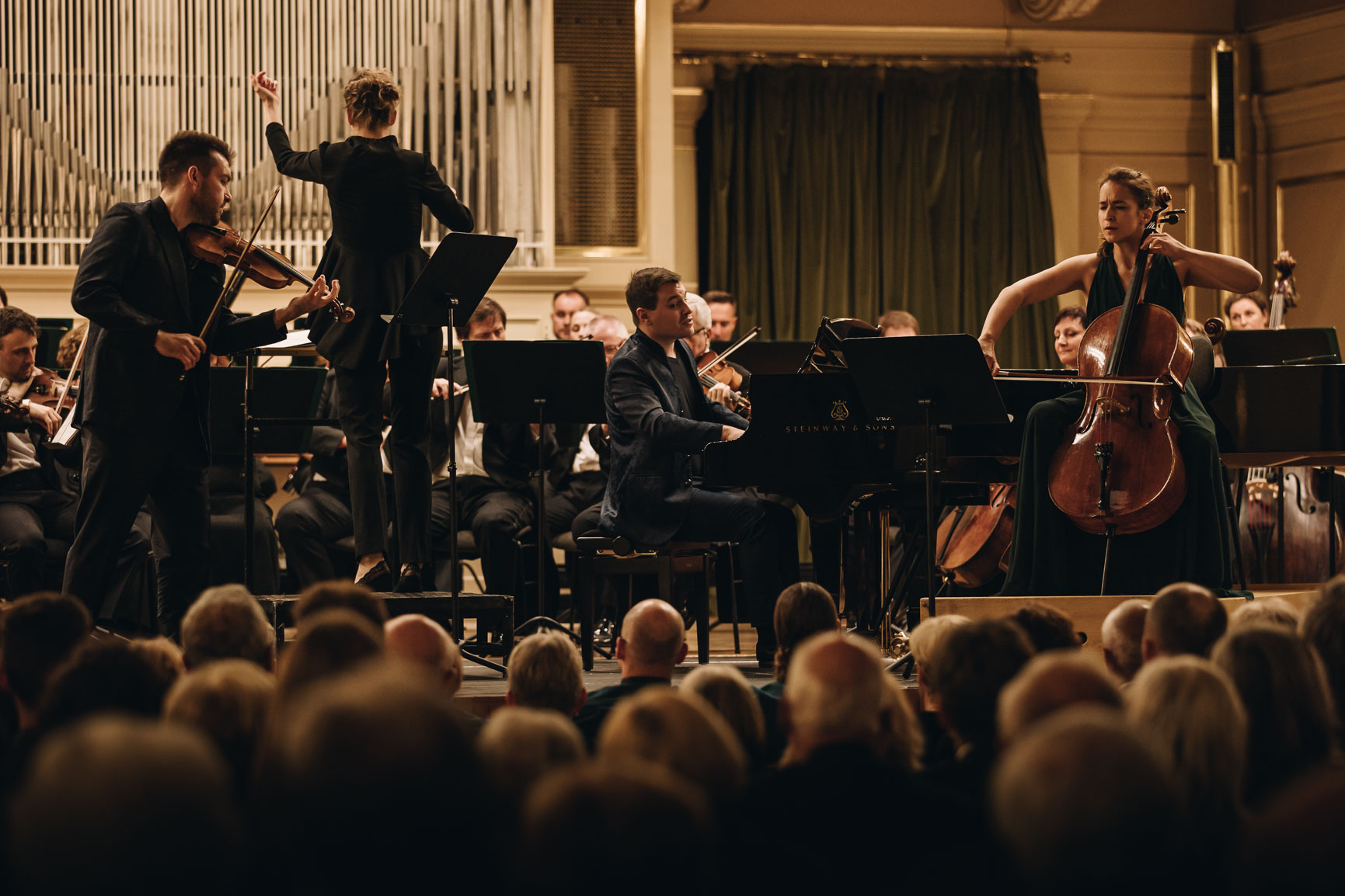 Filharmonie doma: Beethoven, „český Beethoven“ a Martinů, 22. května 2025, Besední dům Brno – Matouš Pěruška, Alena Hron, Jan Vojtek, Kristina Vocetková, Filharmonie Brno (foto Dominika Prášková)