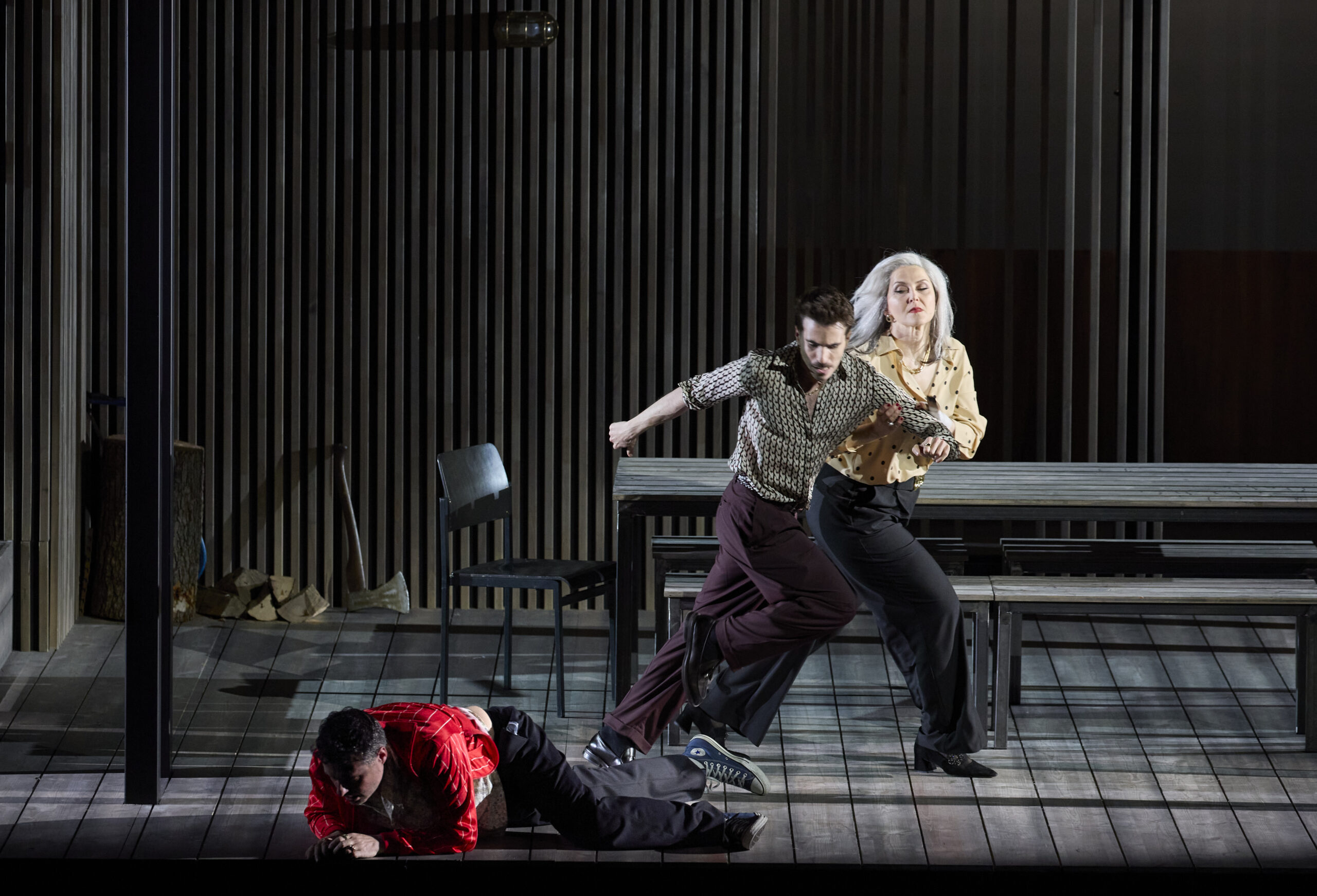 Francesco Gasparini: Ambleto – Raffaele Pe (Hamlet), Maayan Licht (Laertes), Ana Maria Labin (Gertrude), MusikTheater an der Wien, 2025 (zdroj MusikTheater an der Wien, foto Herwig Prammer)
