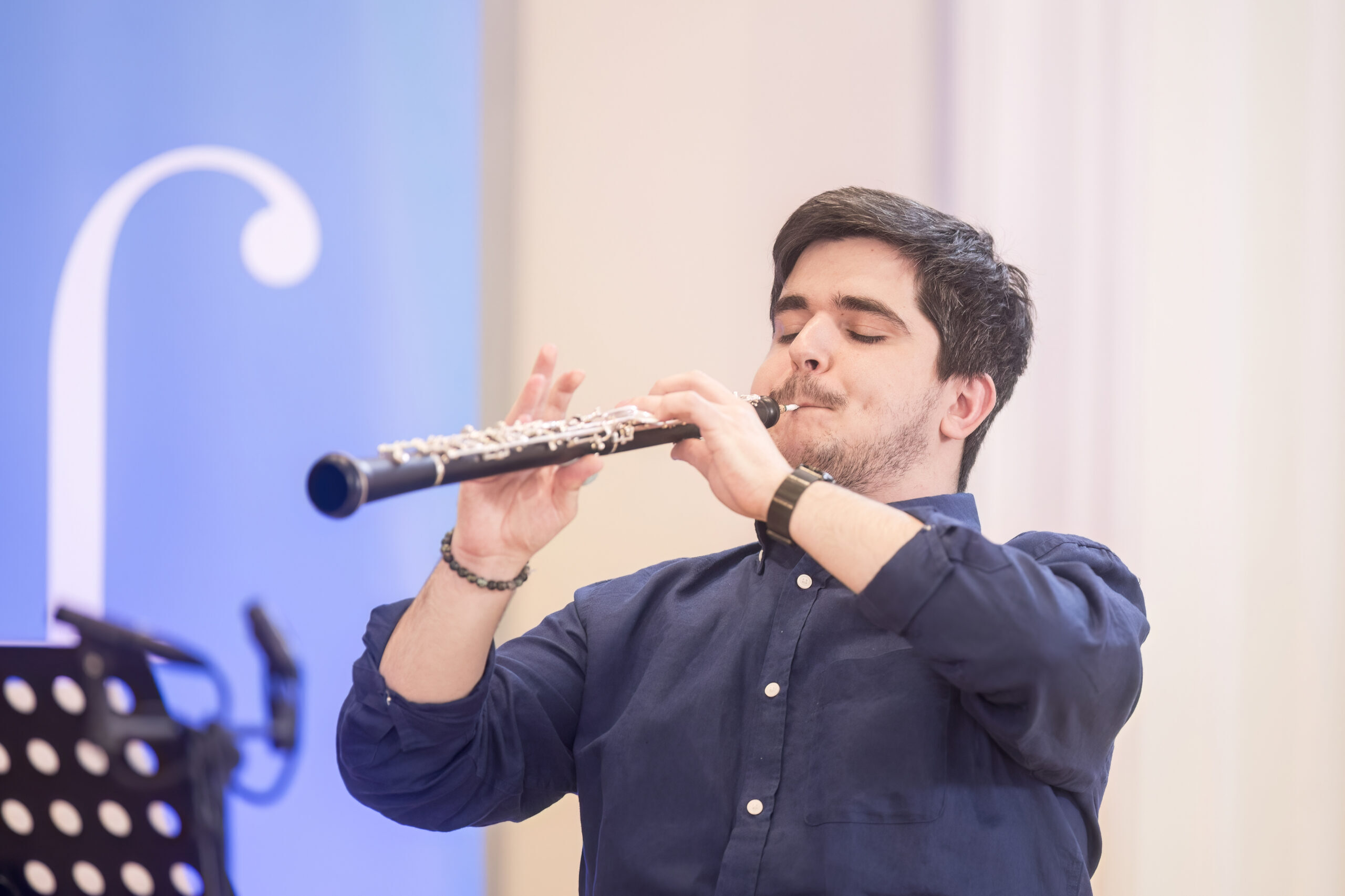 Pedro Moreira, Pražské jaro 10. května 2025, finalista soutěže hobojů (foto Vojtěch Brtnický)