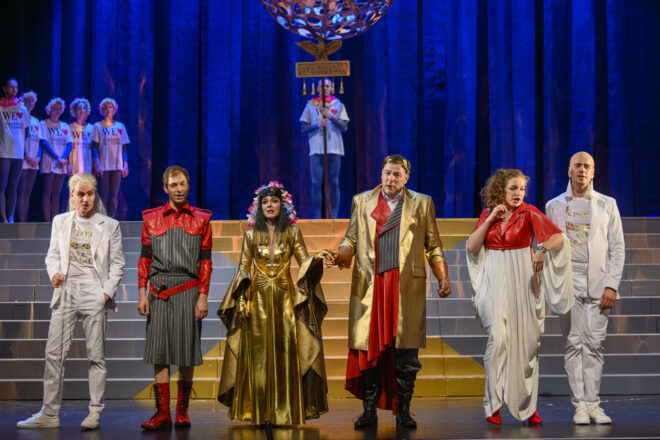 Georg Friedrich Händel: Julius Caesar v Egyptě, 19. června 2025, Národní divadlo moravskoslezské – Michal Marhold, Valer Sabadus, Doubravka Novotná, Andreas Scholl, Monika Jägerová, Franko Klisović (foto Martin Popelář)