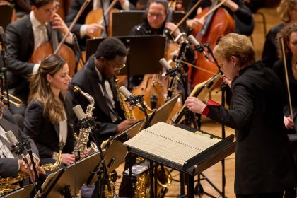 Marin Alsop, ORF Radio-Symphonieorchester Wien, Jazz at Lincoln Center Orchestra, 3. dubna 2025, Velký sál, Konzerthaus, Vídeň (zdroj Wynton Marsalis, foto Luigi Beverelli)