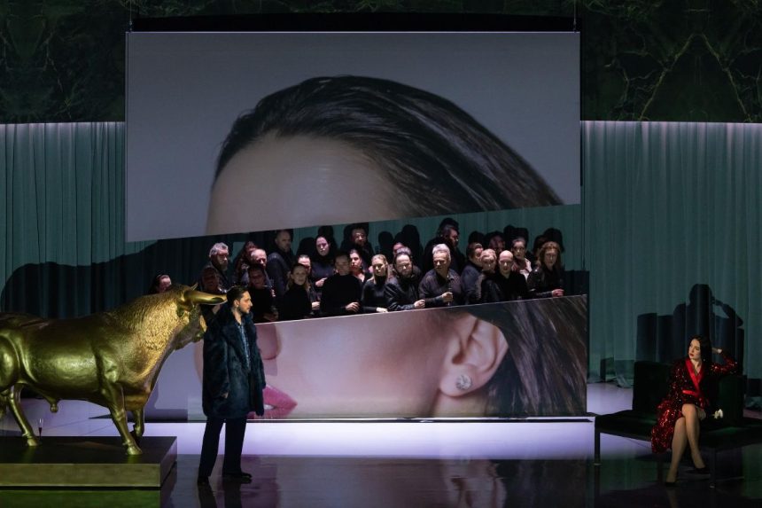 Giuseppe Verdi: La traviata, Moravské divadlo Olomouc – Raman Hasymau, Lada Bočková (foto Tereza Valnerová)