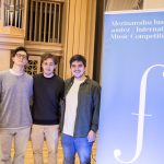 Fedor Osver (Rusko), Leandro Lazzari (Itálie) a Pedro Moreira (Portugalsko), Pražské jaro, 10. května 2025, finalisté soutěže (foto Vojtěch Brtnický)