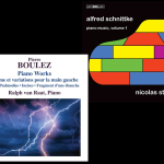 Přebaly CD Boulez: Piano Works a Alfred Schnittke: Piano Music, Vol. 1 (zdroj Presto Music)