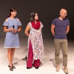 Opening sezony divadla Ponec, 21. září 2025 – dramaturgická rada Sylva Šafková, Dagmar Bednáriková a Honza Malík (foto Adéla Vosičková)