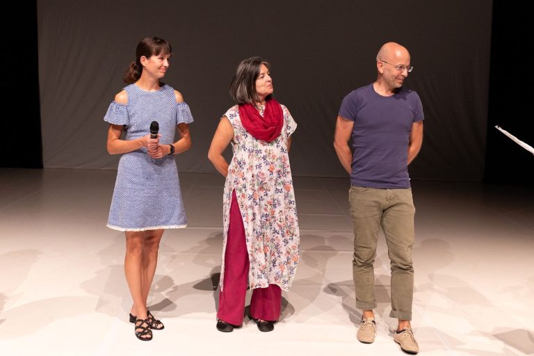 Opening sezony divadla Ponec, 21. září 2025 – dramaturgická rada Sylva Šafková, Dagmar Bednáriková a Honza Malík (foto Adéla Vosičková)